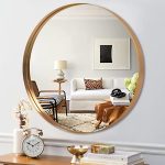 NeuType 36 inch Round Mirror Circle Mirrors for Wall, Gold Bathroom Mirror for Wall Round Mirrors for Bathroom Vanity, Wall Mounted Deep Set Aluminum Alloy Frame for Bathroom, Living Room, Bedroom