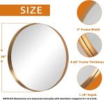 NeuType 36 inch Round Mirror Circle Mirrors for Wall, Gold Bathroom Mirror for Wall Round Mirrors for Bathroom Vanity, Wall Mounted Deep Set Aluminum Alloy Frame for Bathroom, Living Room, Bedroom - Image 3
